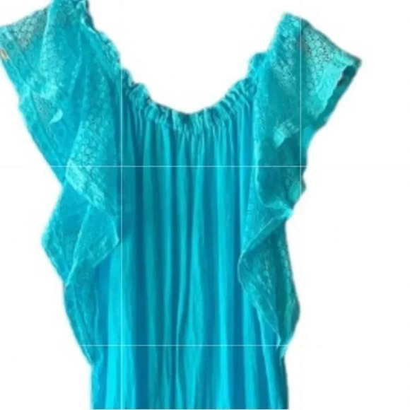 Sunday Saint Tropez teal linen sun dress made in france - Picture 2 of 11